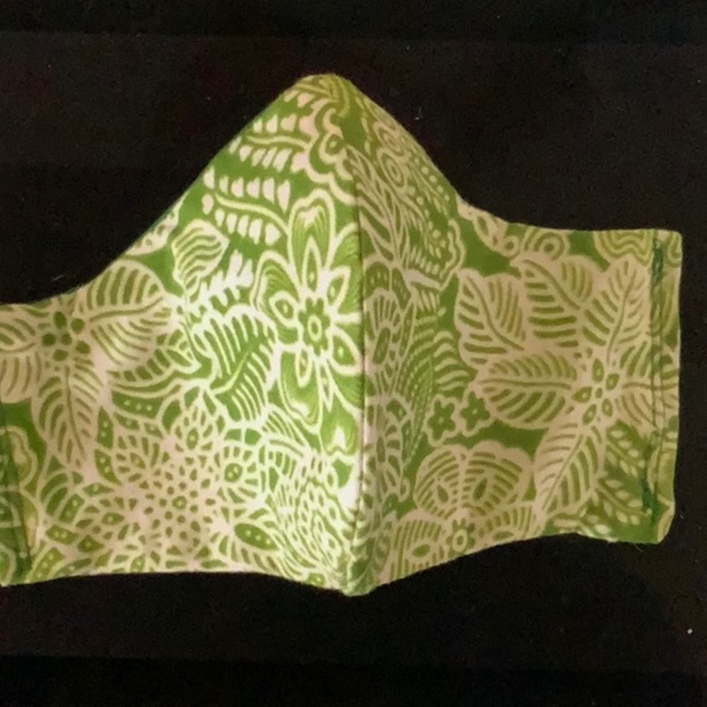 Green and White Flower Mask